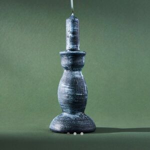 Anthropologie Navy Spindle Taper Candle